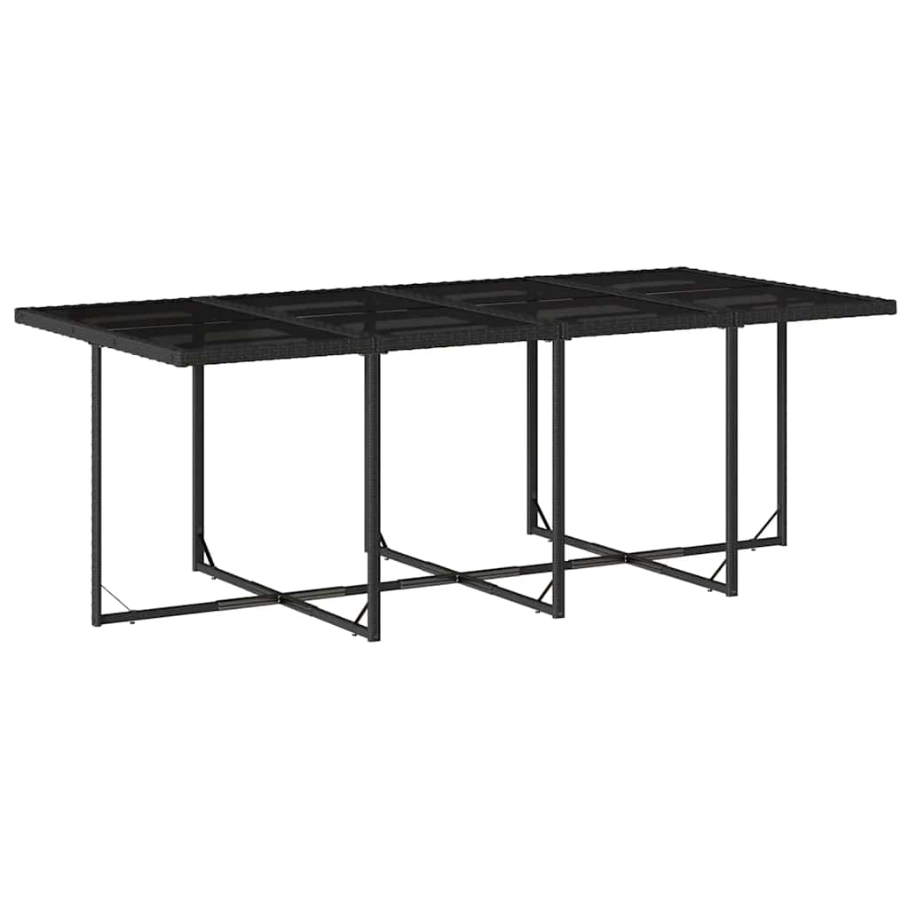 Set da Pranzo da Giardino 13pz con Cuscini Nero in Polyrattan | homemem39