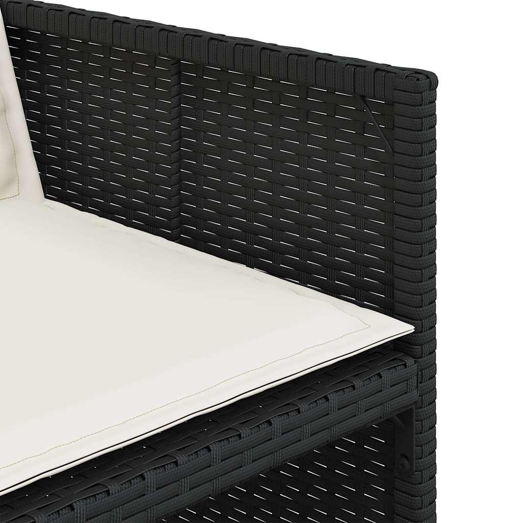 Set da Pranzo da Giardino 13pz con Cuscini Nero in Polyrattan | homemem39