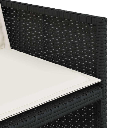 Set da Pranzo da Giardino 13pz con Cuscini Nero in Polyrattan | homemem39