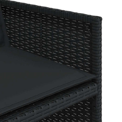 Set da Pranzo da Giardino 13pz con Cuscini Nero in Polyrattan | homemem39