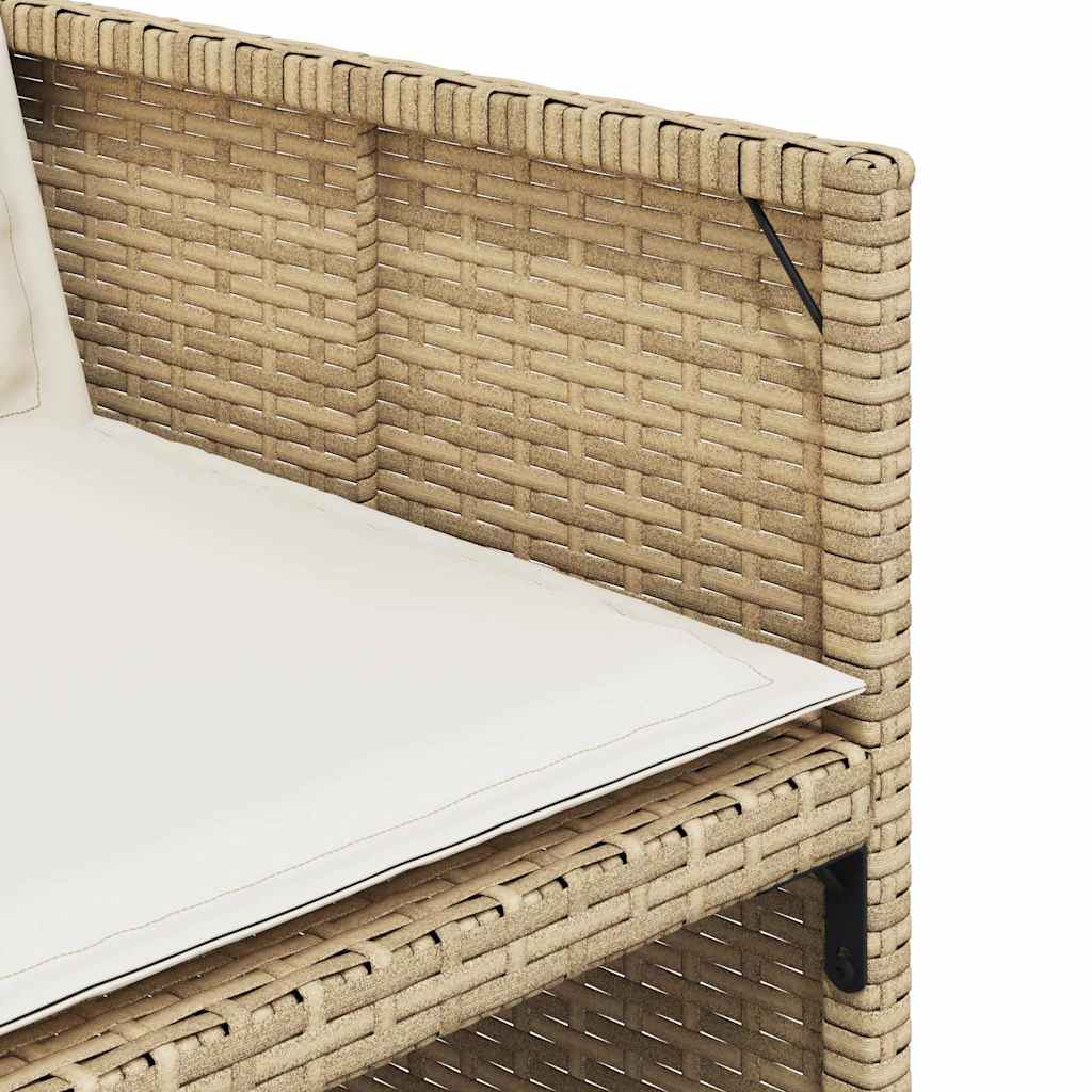 Set da Pranzo da Giardino 13 pz con Cuscini Beige in Polyrattan | homemem39