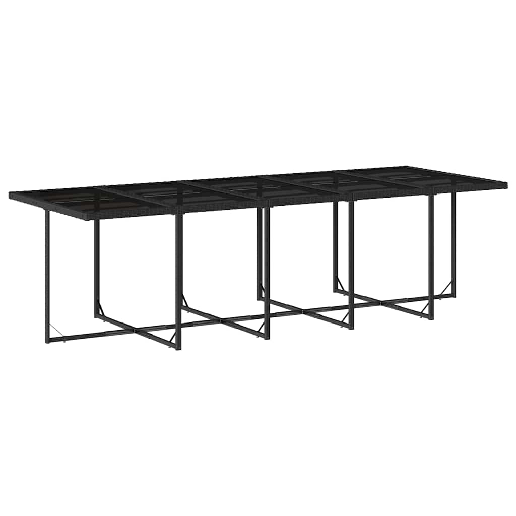 Set da Pranzo da Giardino 15 pz con Cuscini Nero in Polyrattan | homemem39