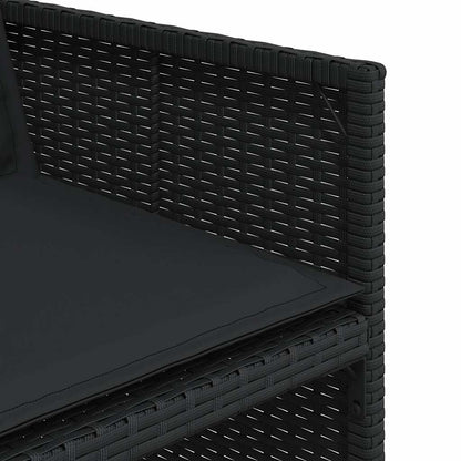 Set da Pranzo da Giardino 15 pz con Cuscini Nero in Polyrattan | homemem39