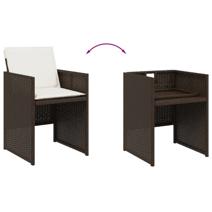 Set da Pranzo da Giardino 15 pz con Cuscini Marrone Polyrattan - homemem39