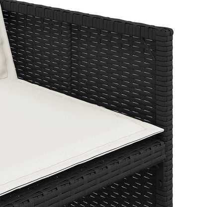 Set da Pranzo da Giardino 15 pz con Cuscini Nero in Polyrattan | homemem39