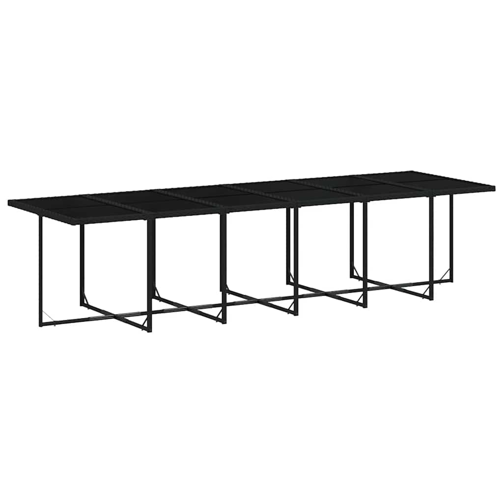 Set da Pranzo da Giardino 17 pz con Cuscini Nero in Polyrattan | homemem39