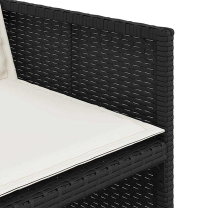 Set da Pranzo da Giardino 17 pz con Cuscini Nero in Polyrattan | homemem39