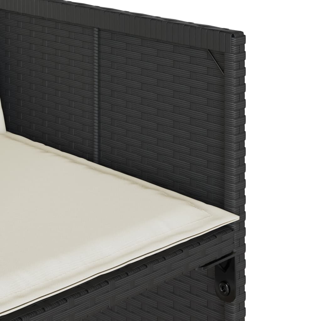 Set da Pranzo da Giardino 5 pz Nero con Cuscini in Polyrattan - homemem39