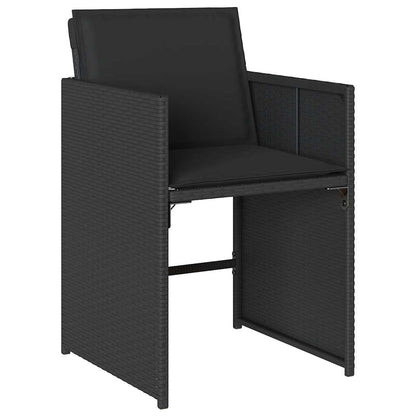 Set da Pranzo da Giardino 5 pz Nero con Cuscini in Polyrattan | homemem39