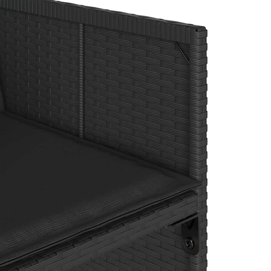 Set da Pranzo da Giardino 5 pz Nero con Cuscini in Polyrattan | homemem39
