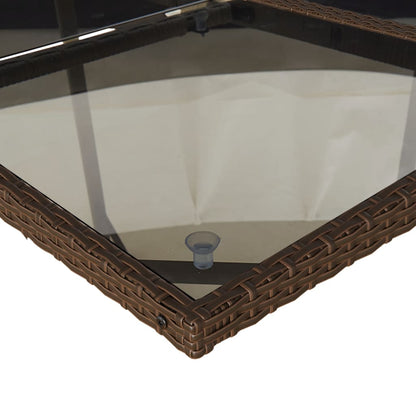 Set da Pranzo da Giardino 5pz con Cuscini in Polyrattan Marrone - homemem39