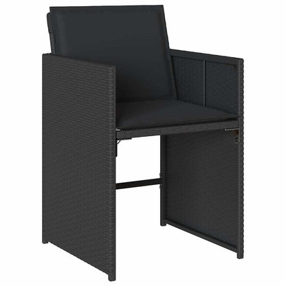Set da Pranzo da Giardino 7 pz Nero con Cuscini in Polyrattan | homemem39