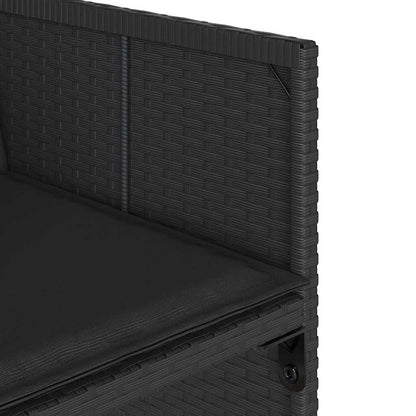 Set da Pranzo da Giardino 7 pz Nero con Cuscini in Polyrattan | homemem39