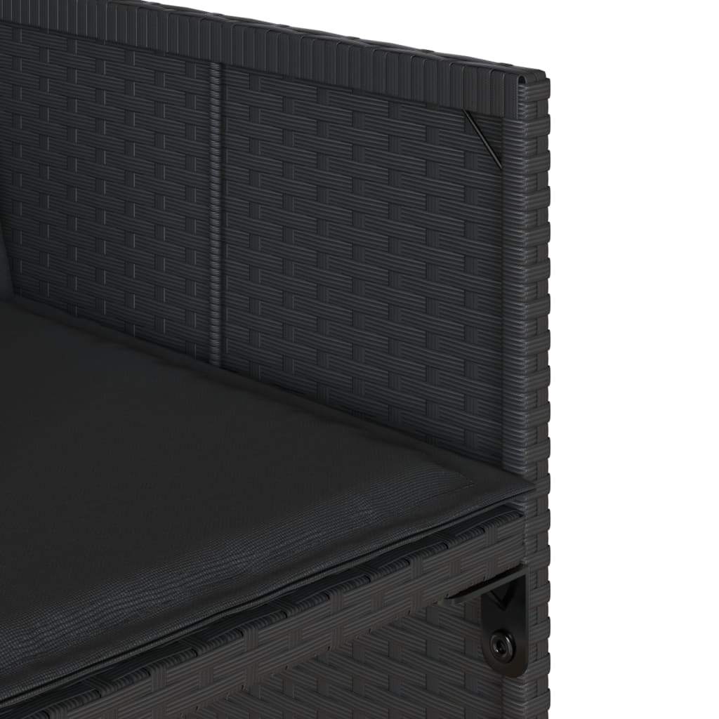 Set da Pranzo da Giardino 7 pz Nero con Cuscini in Polyrattan - homemem39