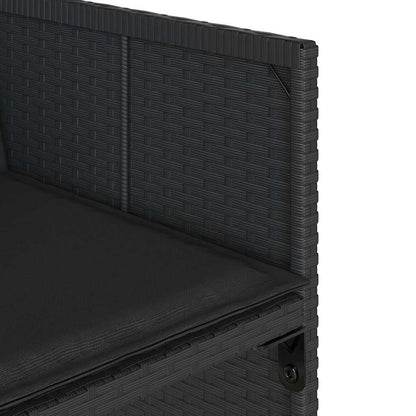 Set da Pranzo da Giardino 9 pz con Cuscini Nero in Polyrattan | homemem39
