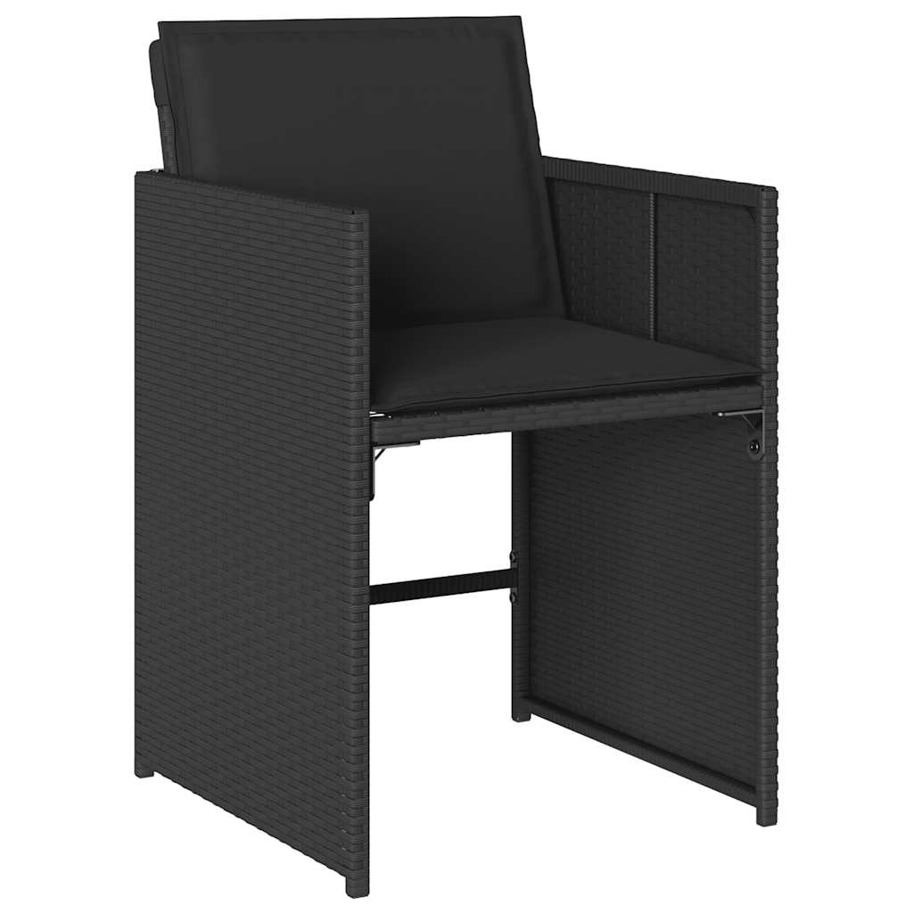 Set da Pranzo da Giardino 11 pz con Cuscini in Polyrattan Nero | homemem39