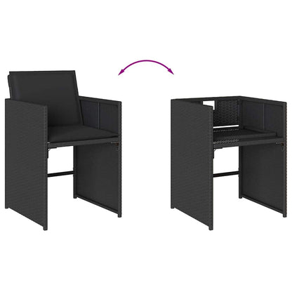 Set da Pranzo da Giardino 11 pz con Cuscini in Polyrattan Nero | homemem39