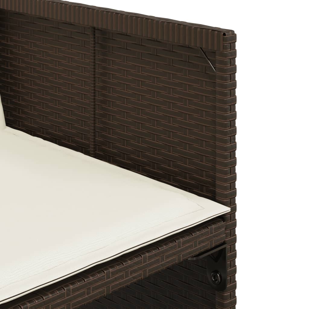 Set da Pranzo da Giardino 11 pz con Cuscini Polyrattan Marrone | homemem39