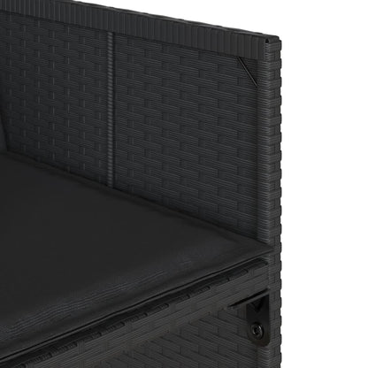 Set da Pranzo da Giardino 9 pz con Cuscini Nero in Polyrattan - homemem39