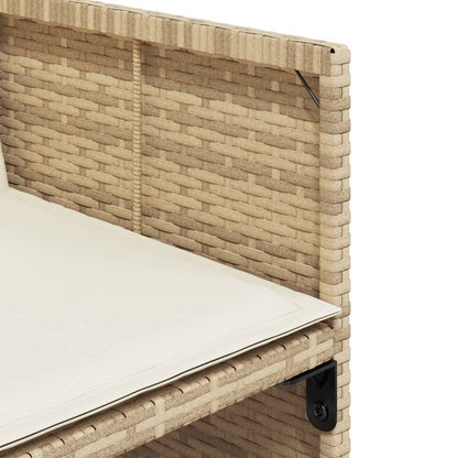Set da Pranzo da Giardino 9 pz con Cuscini Beige in Polyrattan | homemem39