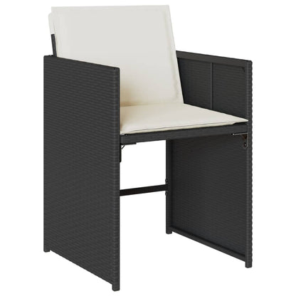 Set da Pranzo da Giardino 9 pz con Cuscini Nero in Polyrattan | homemem39