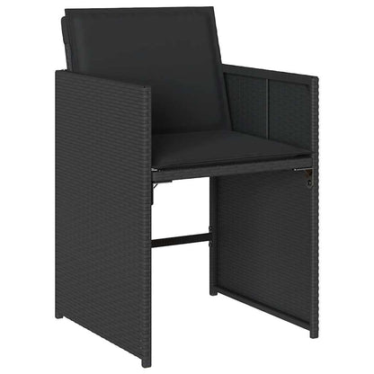 Set da Pranzo da Giardino 11 pz con Cuscini in Polyrattan Nero | homemem39