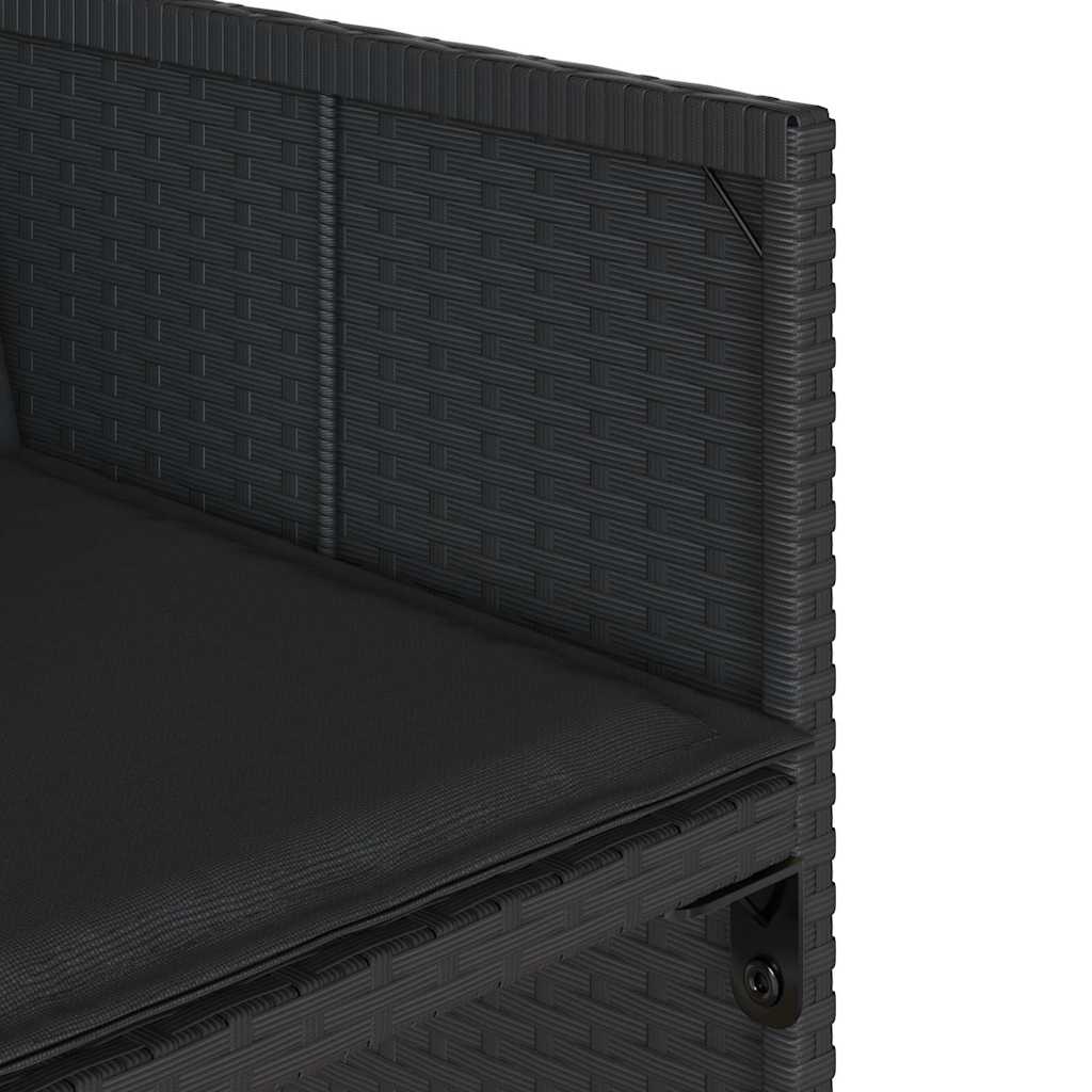 Set da Pranzo da Giardino 13pz con Cuscini Nero in Polyrattan | homemem39