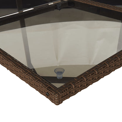 Set da Pranzo da Giardino 13pz con Cuscini Marrone Polyrattan | homemem39