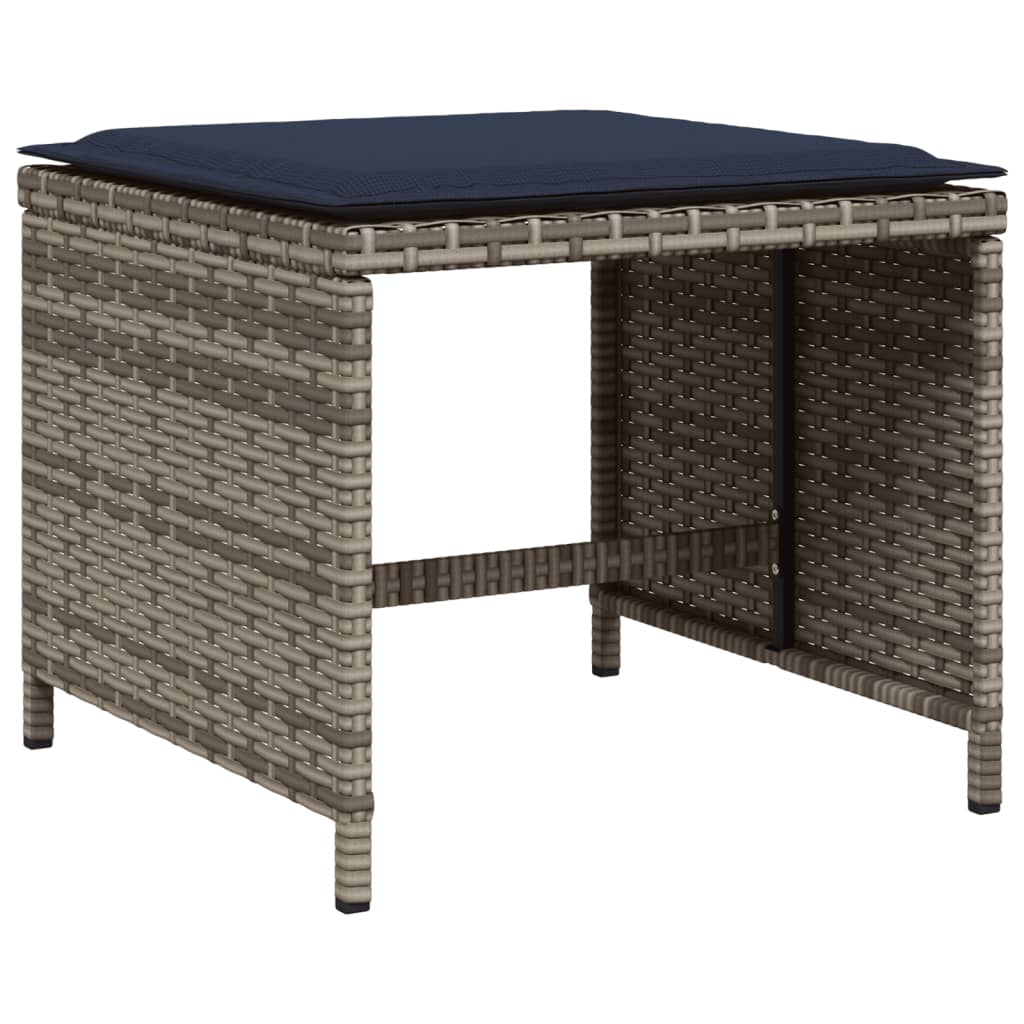 Set da pranzo da giardino da 13 pz con Cuscini in Polyrattan Grigio | homemem39