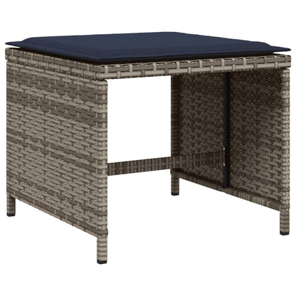 Set da pranzo da giardino da 13 pz con Cuscini in Polyrattan Grigio | homemem39