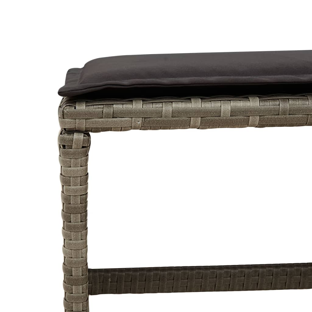Set da Pranzo da Giardino 13pz con Cuscini Grigio in Polyrattan | homemem39