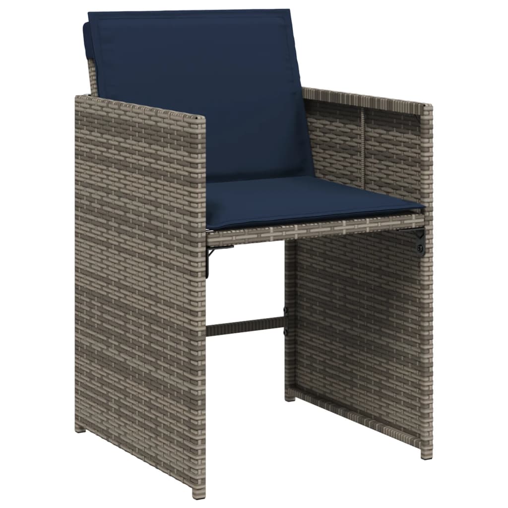Set da pranzo da giardino da 13 pz con Cuscini in Polyrattan Grigio | homemem39