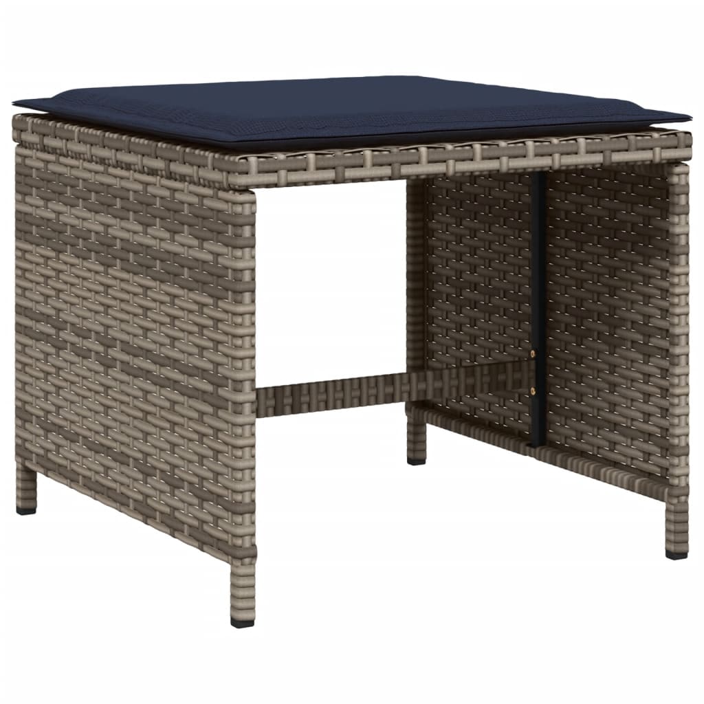 Set da pranzo da giardino da 13 pz con Cuscini in Polyrattan Grigio | homemem39