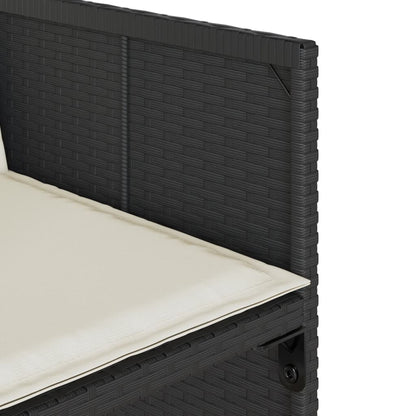 Set da Pranzo da Giardino 15 pz con Cuscini Nero in Polyrattan | homemem39