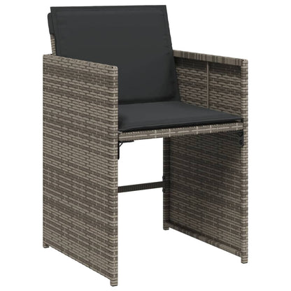 Set da Pranzo da Giardino 15 pz con Cuscini Grigio Polyrattan | homemem39