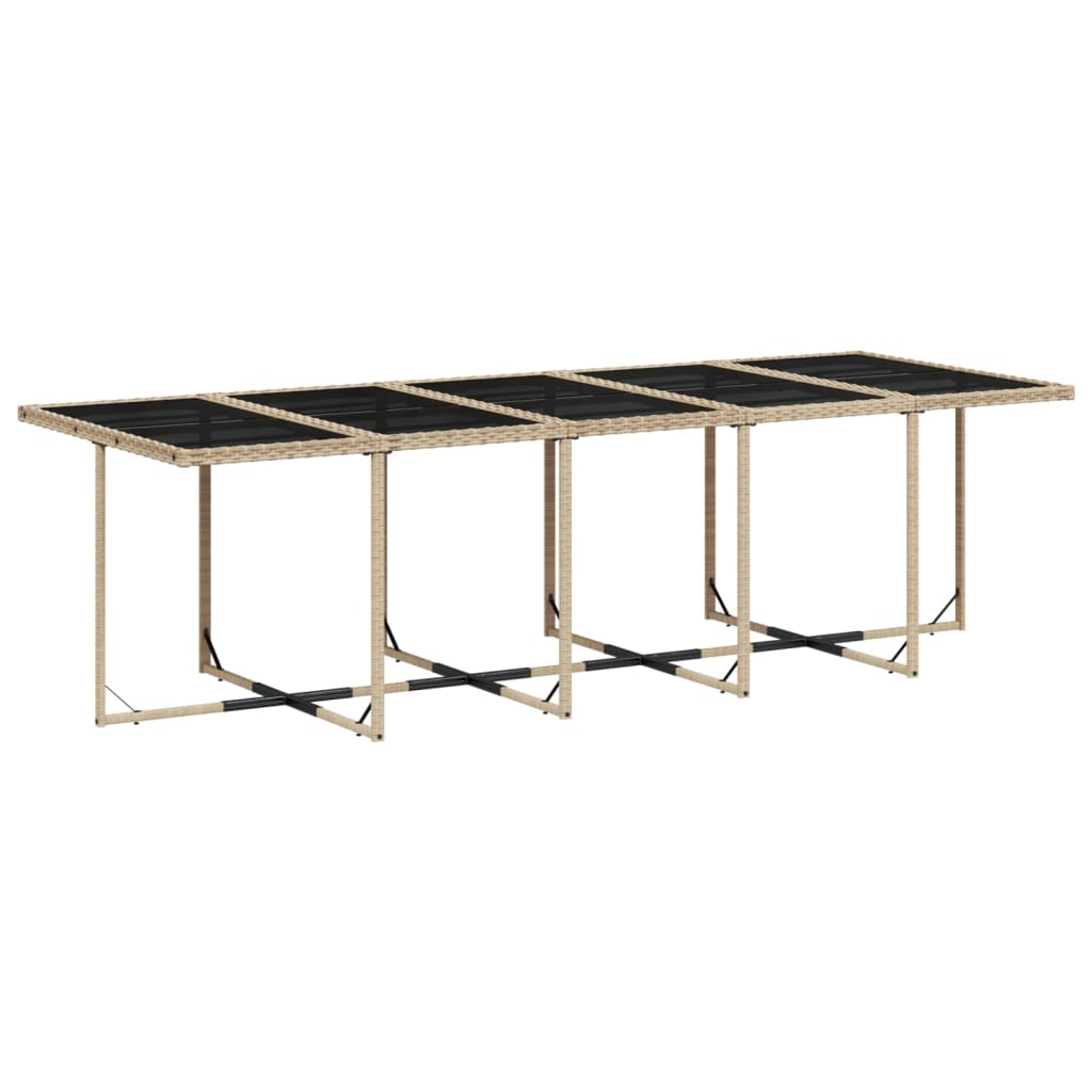 Set da Pranzo da Giardino 15 pz con Cuscini Beige in Polyrattan | homemem39
