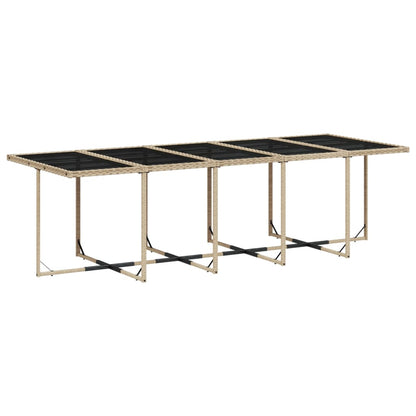 Set da Pranzo da Giardino 15 pz con Cuscini Beige in Polyrattan | homemem39