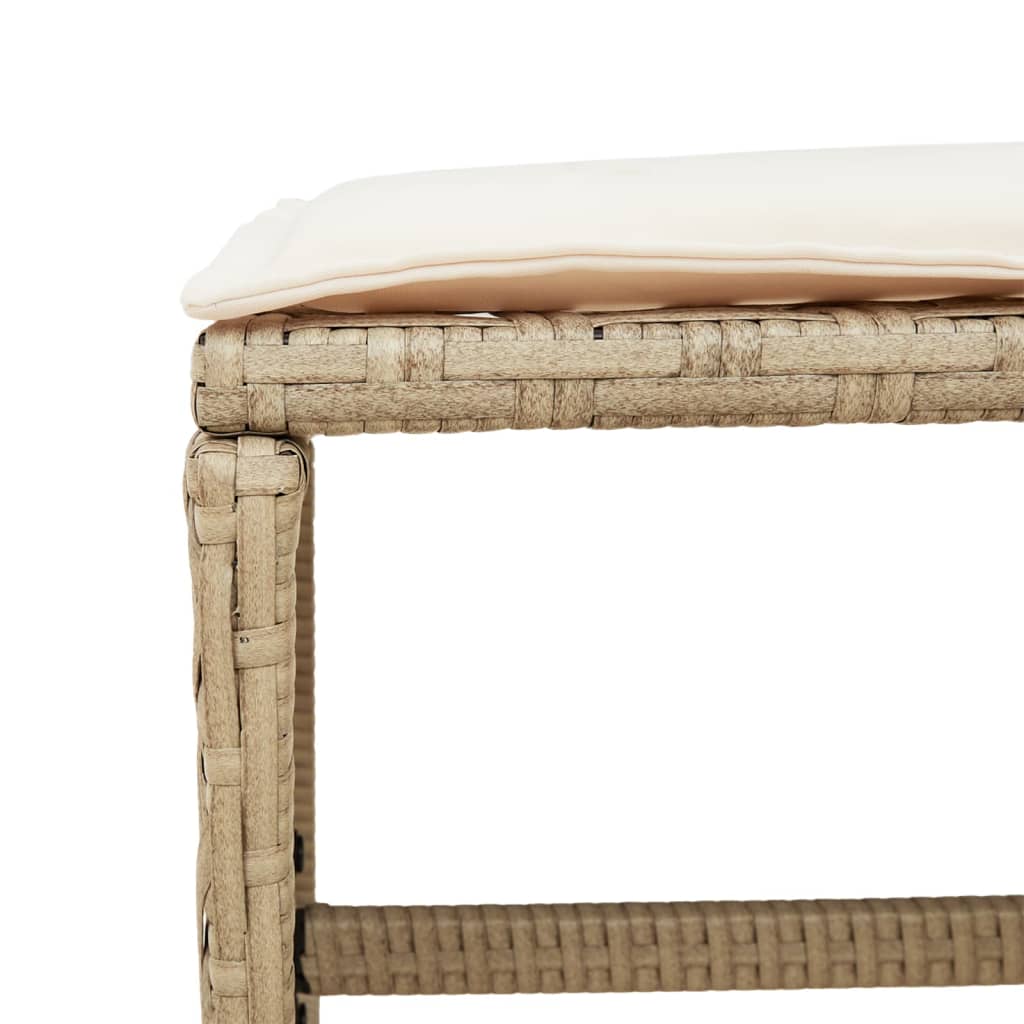 Set da Pranzo da Giardino 15 pz con Cuscini Beige in Polyrattan | homemem39