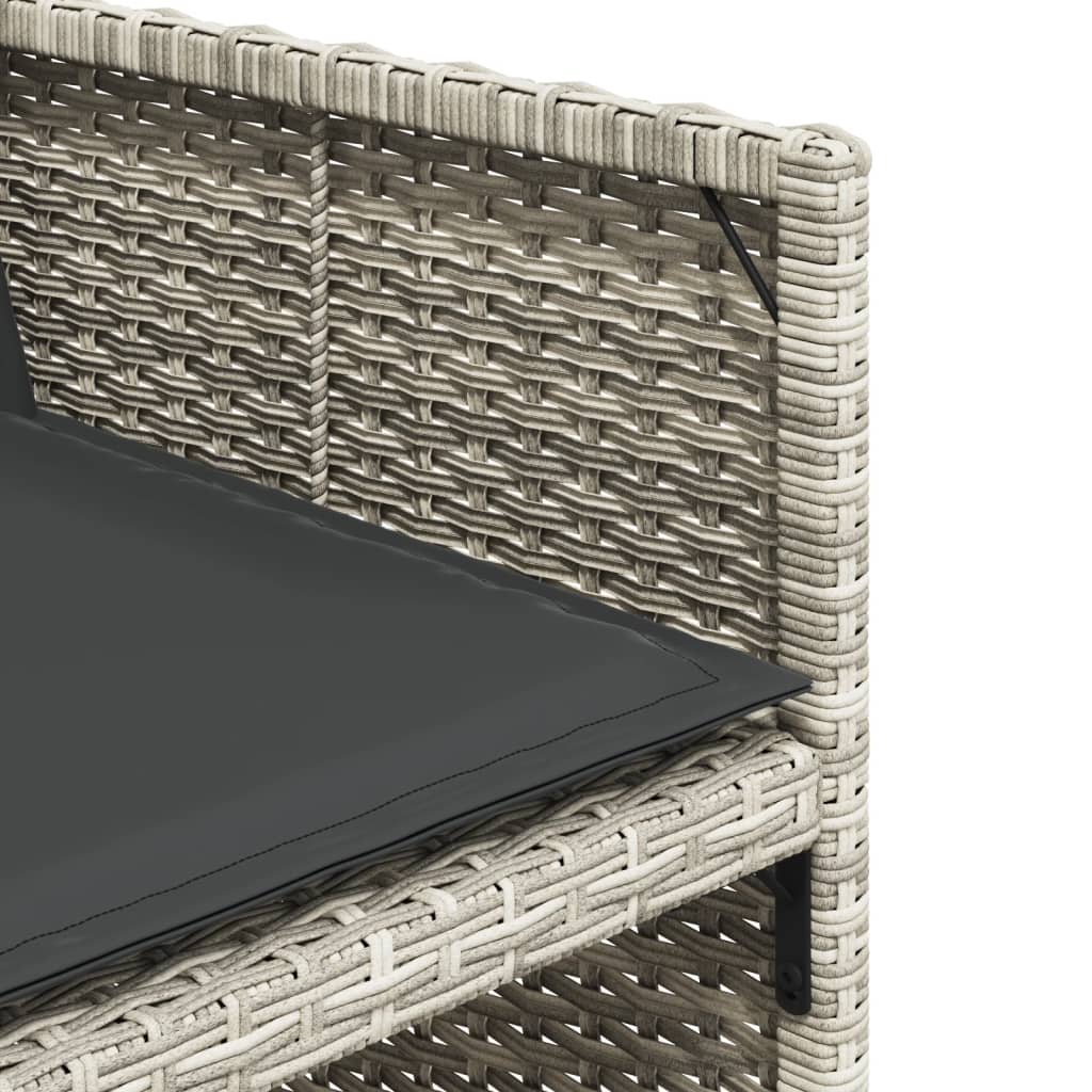 Set da Pranzo da Giardino 15 pz con Cuscini Grigio Polyrattan | homemem39