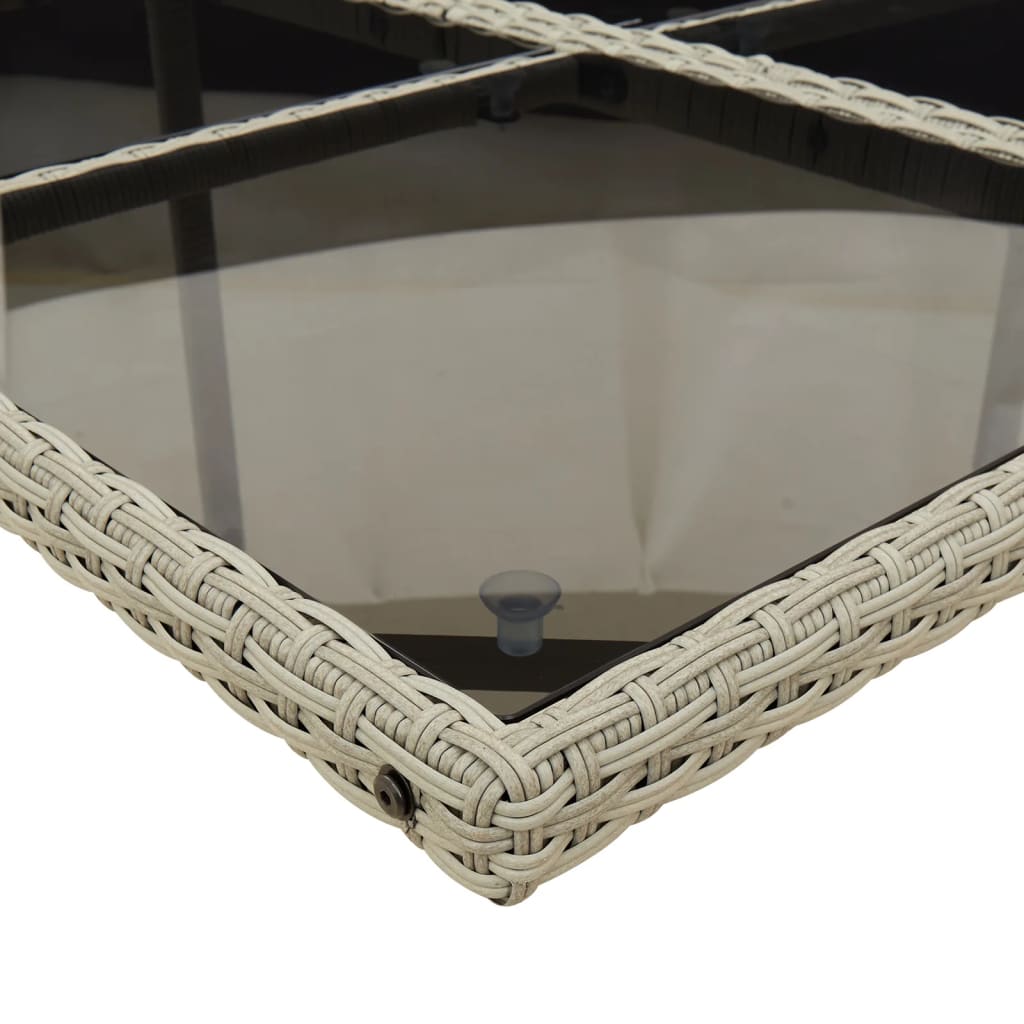 Set da Pranzo da Giardino 15 pz con Cuscini Grigio Polyrattan | homemem39
