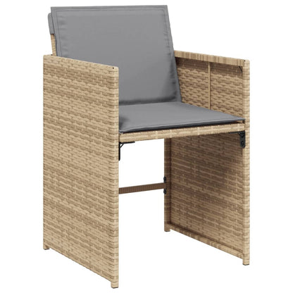 Set Pranzo da Giardino 15 pz con Cuscini Beige Misto Polyrattan | homemem39