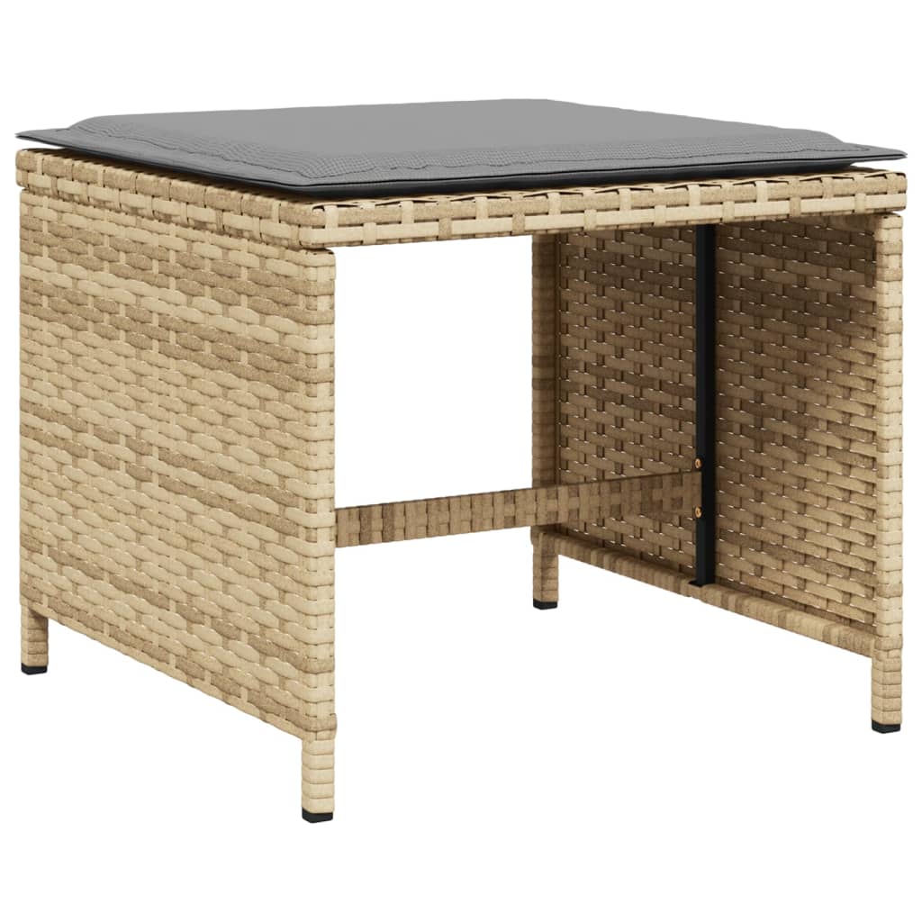 Set Pranzo da Giardino 15 pz con Cuscini Beige Misto Polyrattan | homemem39