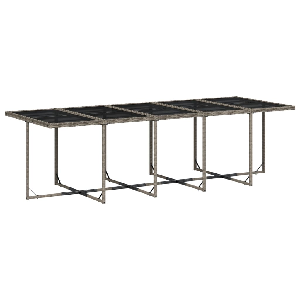 Set da pranzo da giardino da 15 pz con Cuscini in Polyrattan Grigio | homemem39