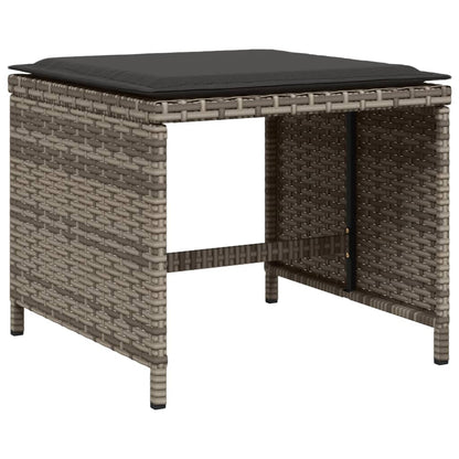 Set da Pranzo da Giardino 15 pz con Cuscini Grigio Polyrattan | homemem39
