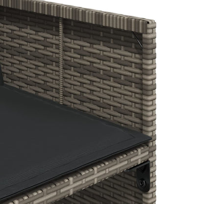 Set da Pranzo da Giardino 15 pz con Cuscini Grigio Polyrattan | homemem39