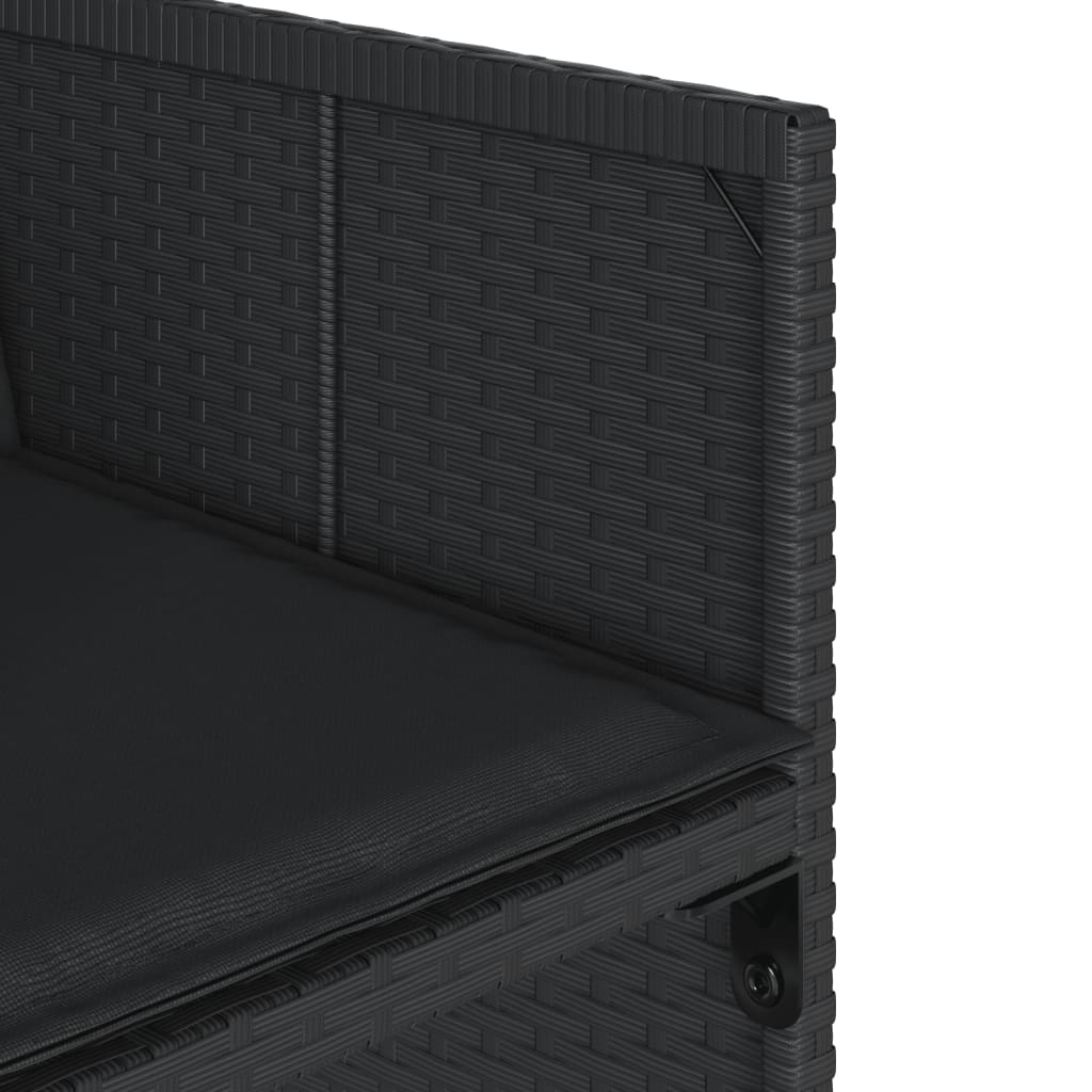 Set da Pranzo da Giardino 17 pz con Cuscini Nero in Polyrattan - homemem39