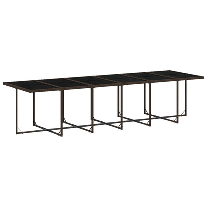 Set da Pranzo da Giardino 17 pz con Cuscini Marrone Polyrattan | homemem39