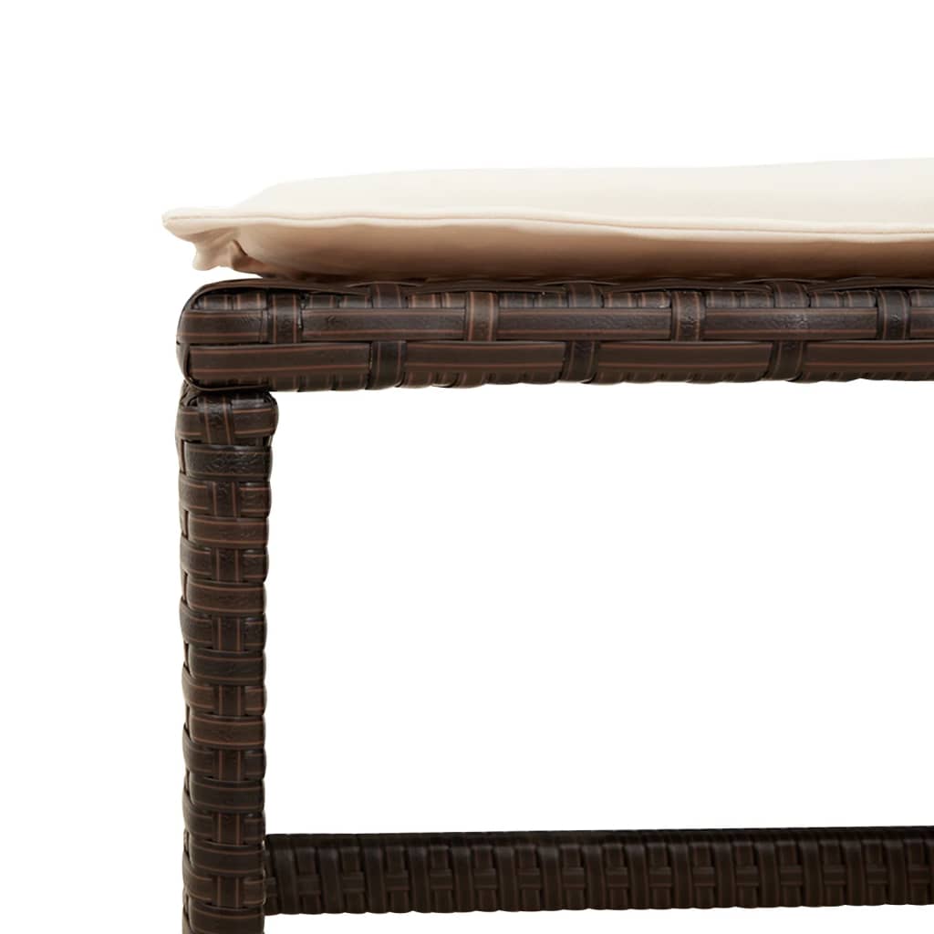 Set da Pranzo da Giardino 17 pz con Cuscini Marrone Polyrattan | homemem39