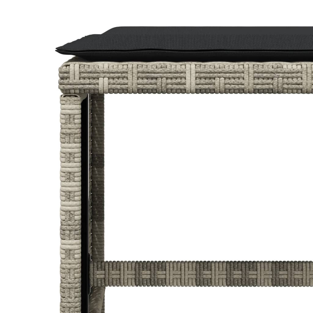 Set da Pranzo da Giardino 17pz con Cuscini Grigio in Polyrattan | homemem39
