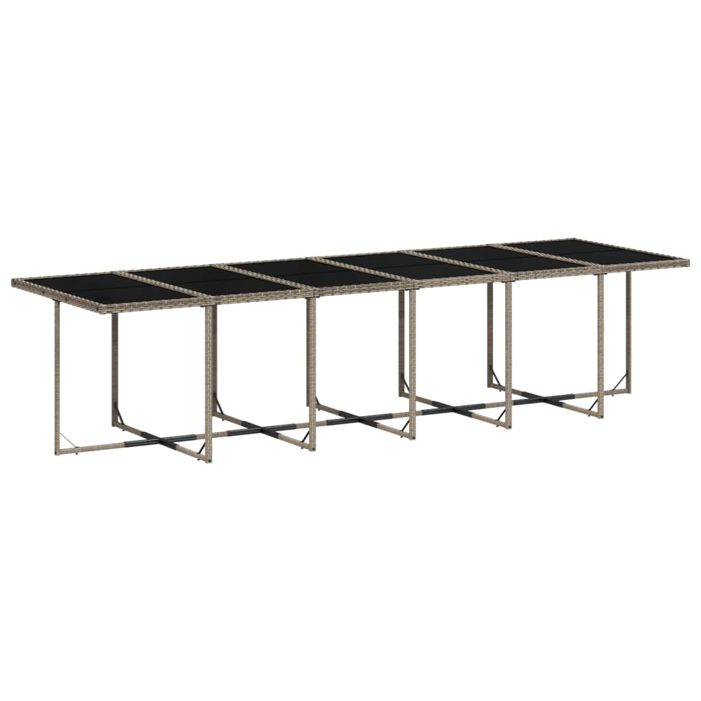 Set da pranzo da giardino da 17 pz con Cuscini in Polyrattan Grigio | homemem39